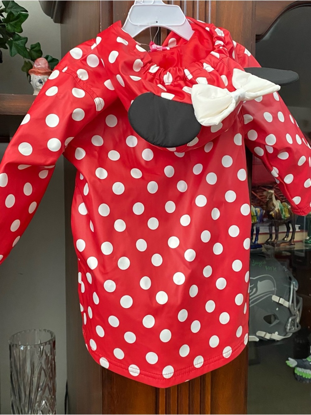 Disney Jr Minnie Mouse Red Polka Dot Hooded Raincoat sz2T Disneyland DisneyWorld - Picture 3 of 4